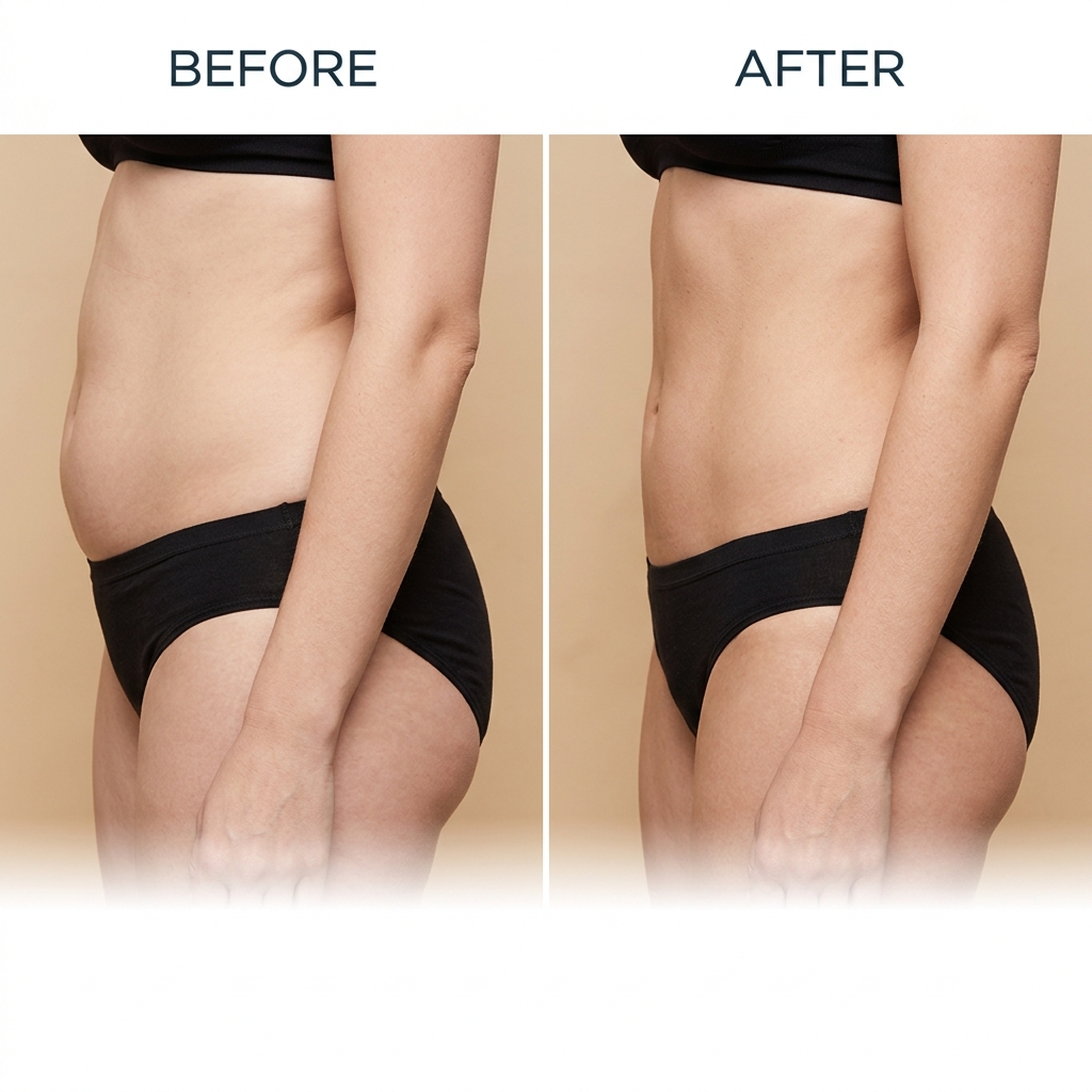 Illustrative abdominal contouring transformation preview