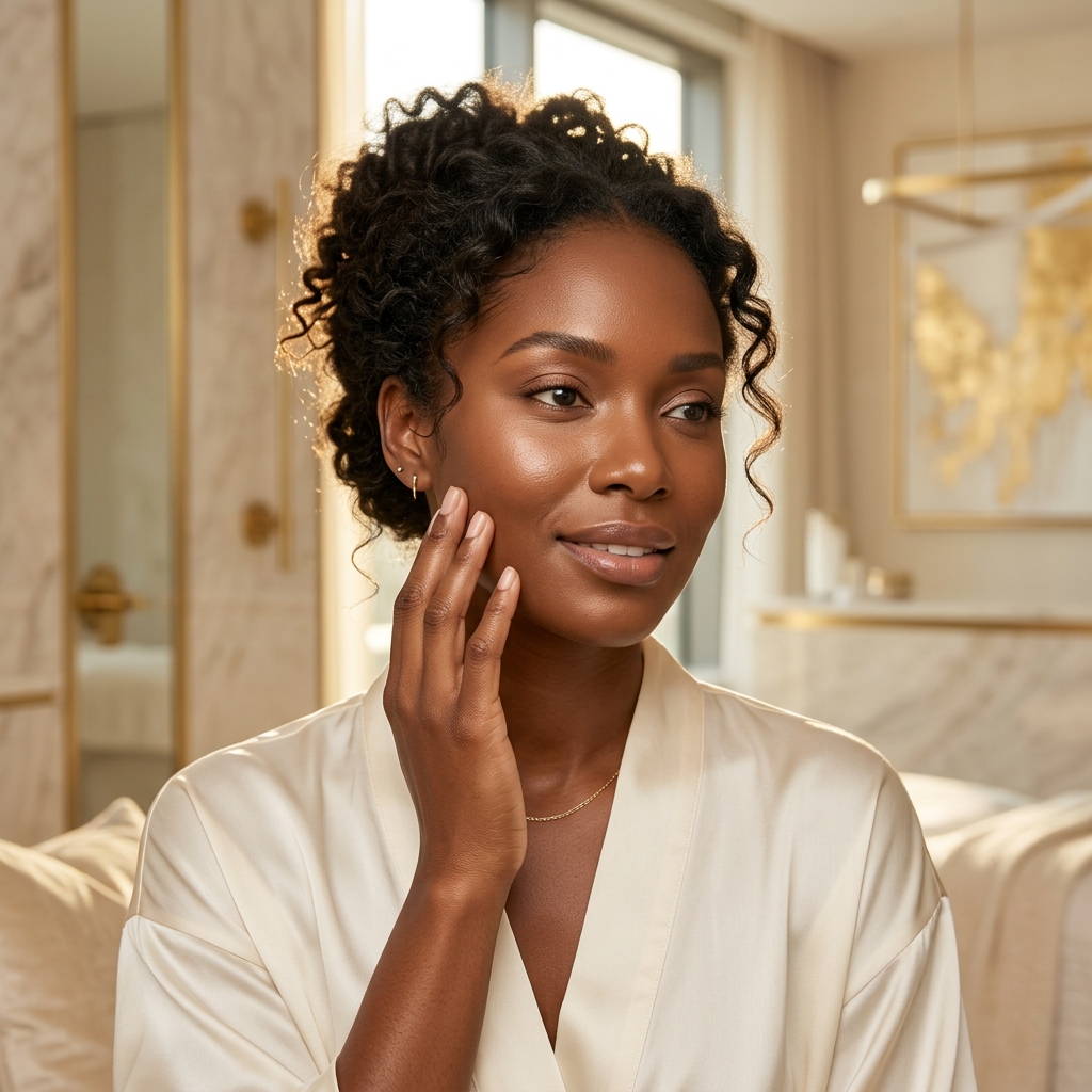 Woman with luminous, healthy-looking skin
